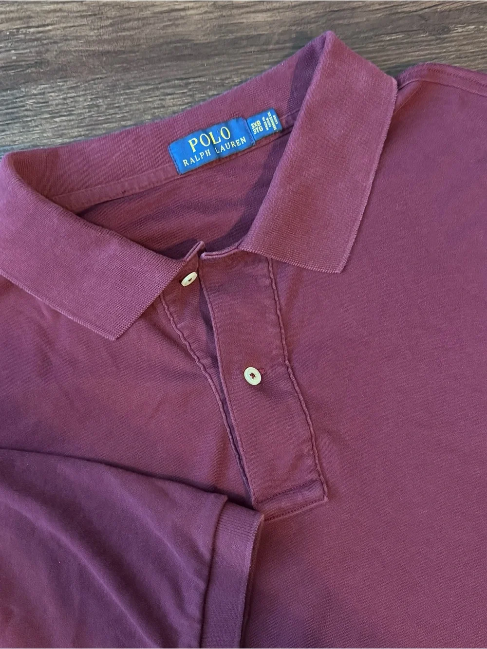 Ralph Lauren Polo Shirt Mens 3XB Maroon Short Sleeve Preppy Pony Big & Tall